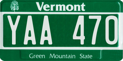 VT license plate YAA470