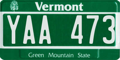 VT license plate YAA473