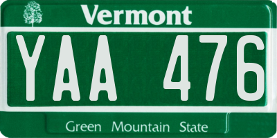 VT license plate YAA476