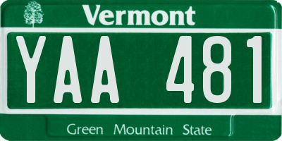 VT license plate YAA481