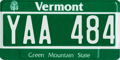 VT license plate YAA484