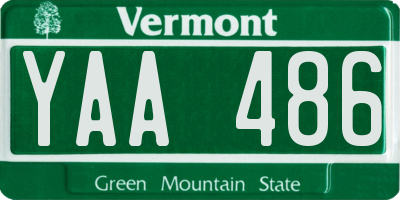 VT license plate YAA486
