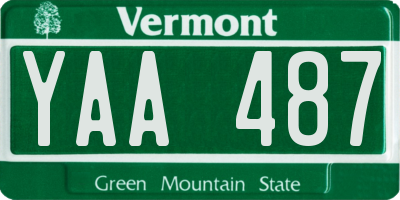 VT license plate YAA487