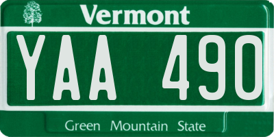 VT license plate YAA490