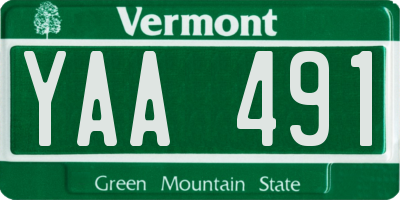 VT license plate YAA491
