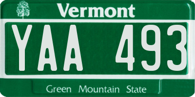 VT license plate YAA493