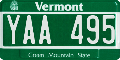 VT license plate YAA495