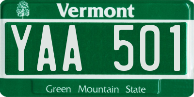 VT license plate YAA501