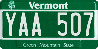 VT license plate YAA507