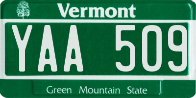 VT license plate YAA509