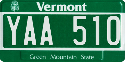 VT license plate YAA510