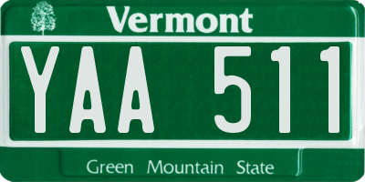 VT license plate YAA511