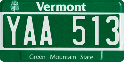 VT license plate YAA513