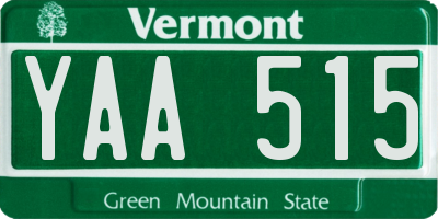 VT license plate YAA515