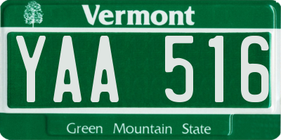 VT license plate YAA516