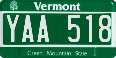 VT license plate YAA518