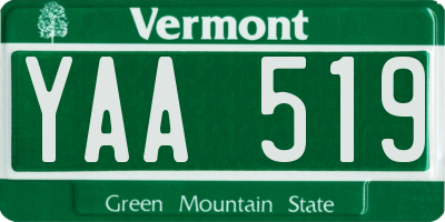 VT license plate YAA519