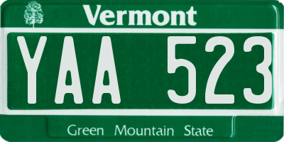 VT license plate YAA523