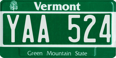 VT license plate YAA524