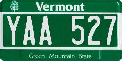 VT license plate YAA527