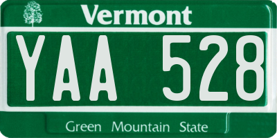 VT license plate YAA528