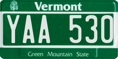 VT license plate YAA530