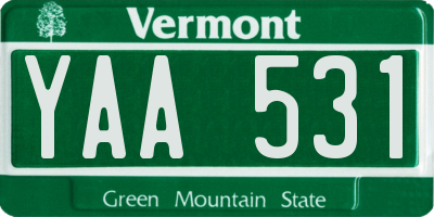 VT license plate YAA531