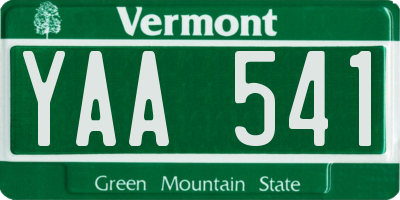 VT license plate YAA541