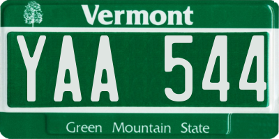 VT license plate YAA544