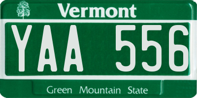 VT license plate YAA556