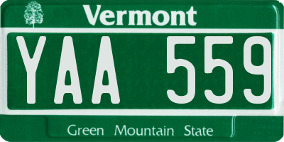 VT license plate YAA559