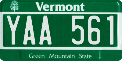 VT license plate YAA561