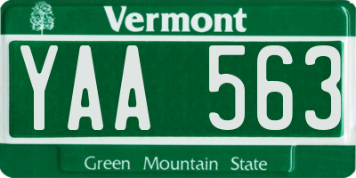 VT license plate YAA563