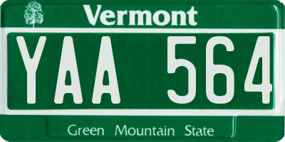 VT license plate YAA564