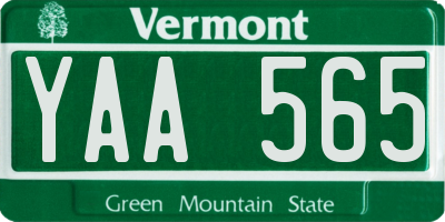 VT license plate YAA565