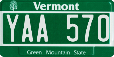 VT license plate YAA570