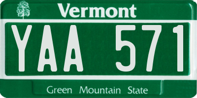 VT license plate YAA571