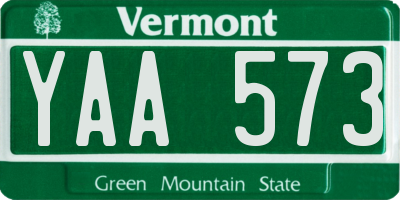 VT license plate YAA573