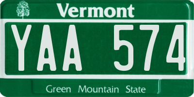 VT license plate YAA574