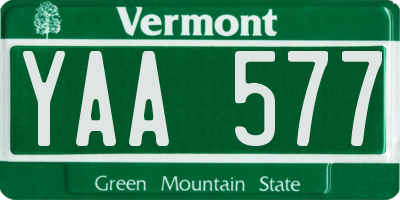 VT license plate YAA577