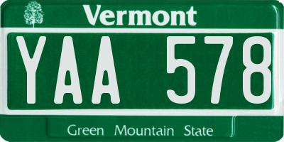VT license plate YAA578