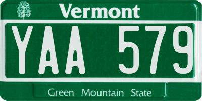 VT license plate YAA579