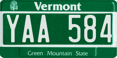 VT license plate YAA584
