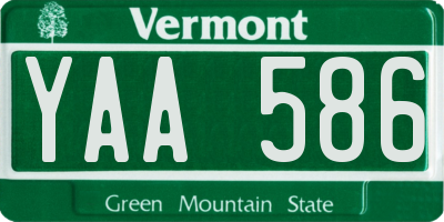 VT license plate YAA586