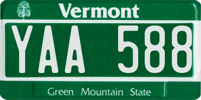 VT license plate YAA588