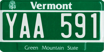 VT license plate YAA591
