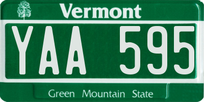VT license plate YAA595