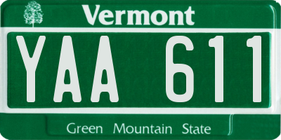VT license plate YAA611
