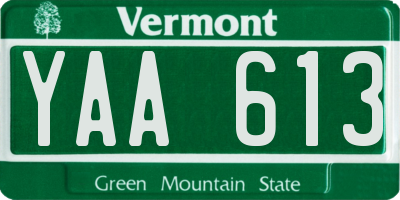 VT license plate YAA613