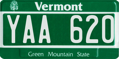 VT license plate YAA620